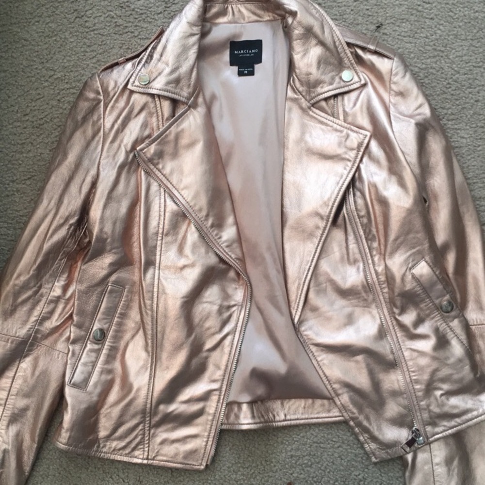 Marciano Rose Gold Leather Jacket - Picture 4 of 4